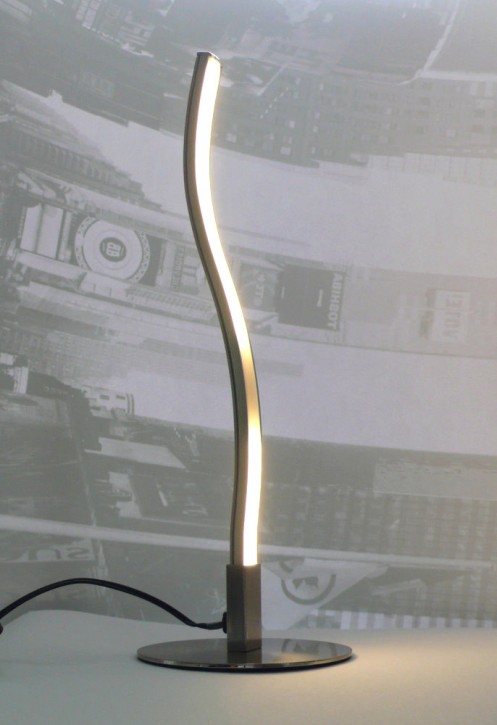 Edelstahl Design LED Tisch Lampe Wave Leuchte Welle